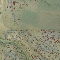 Second close-up of the map of Cordes Lakes, Arizona print showing more streets and buildings
