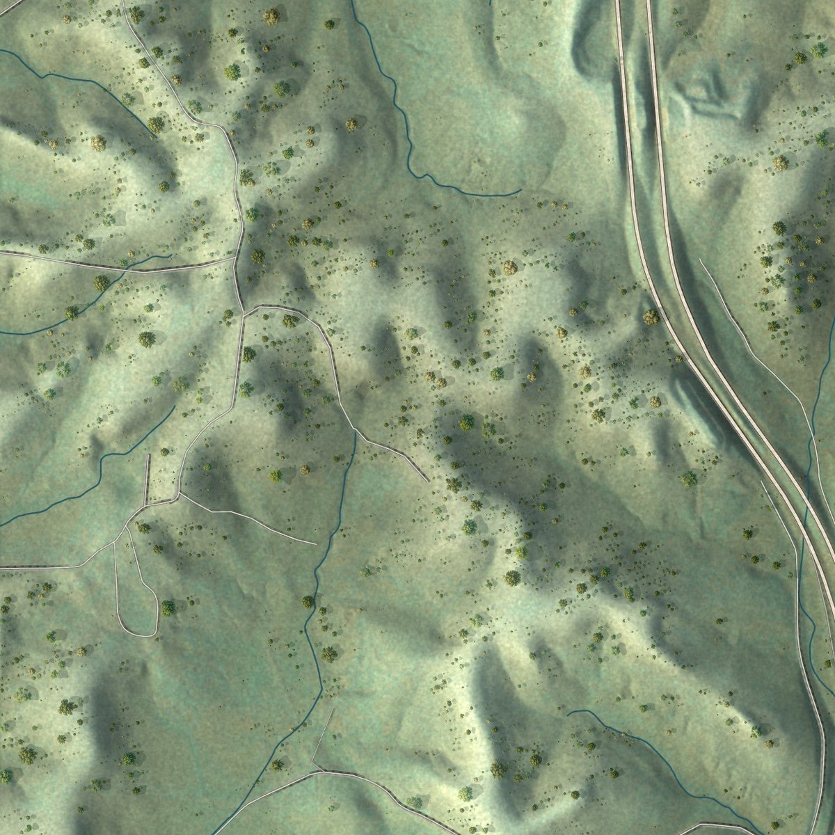 Second close-up of the map of Cornersville, Tennessee print showing more streets and buildings