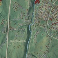 Second close-up of the map of Cornwall, New York print showing more streets and buildings