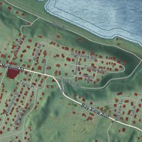 Second close-up of the map of Cornwall-on-Hudson, New York print showing more streets and buildings