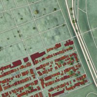Second close-up of the map of Corona, New York print showing more streets and buildings