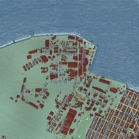 Second close-up of the map of Coronado, California print showing more streets and buildings