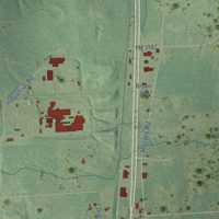 Second close-up of the map of Corrigan, Texas print showing more streets and buildings