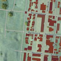 Second close-up of the map of Corryville, Ohio print showing more streets and buildings
