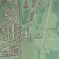 Second close-up of the map of Cortland, Ohio print showing more streets and buildings
