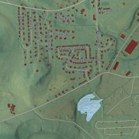 Second close-up of the map of Cortland West, New York print showing more streets and buildings
