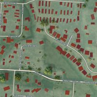 Second close-up of the map of Corvallis, Montana print showing more streets and buildings
