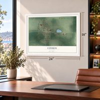 Cosmos, Minnesota map, 18 x 24 inch print in a white frame in a home office