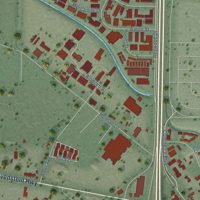 Second close-up of the map of Cotati, California print showing more streets and buildings