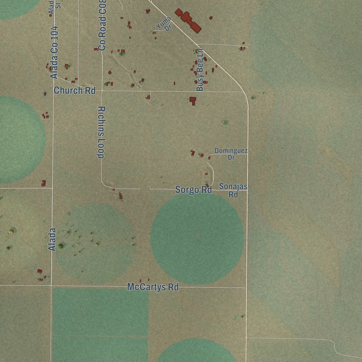 Second close-up of the map of Cotton City, New Mexico print showing more streets and buildings