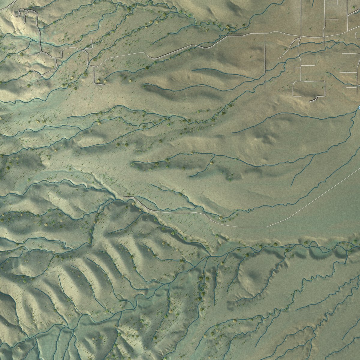 Second close-up of the map of Cottonwood, Arizona print showing more streets and buildings