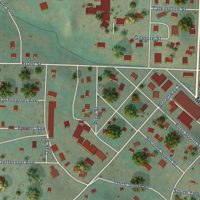 Second close-up of the map of Cottonwood, Idaho print showing more streets and buildings