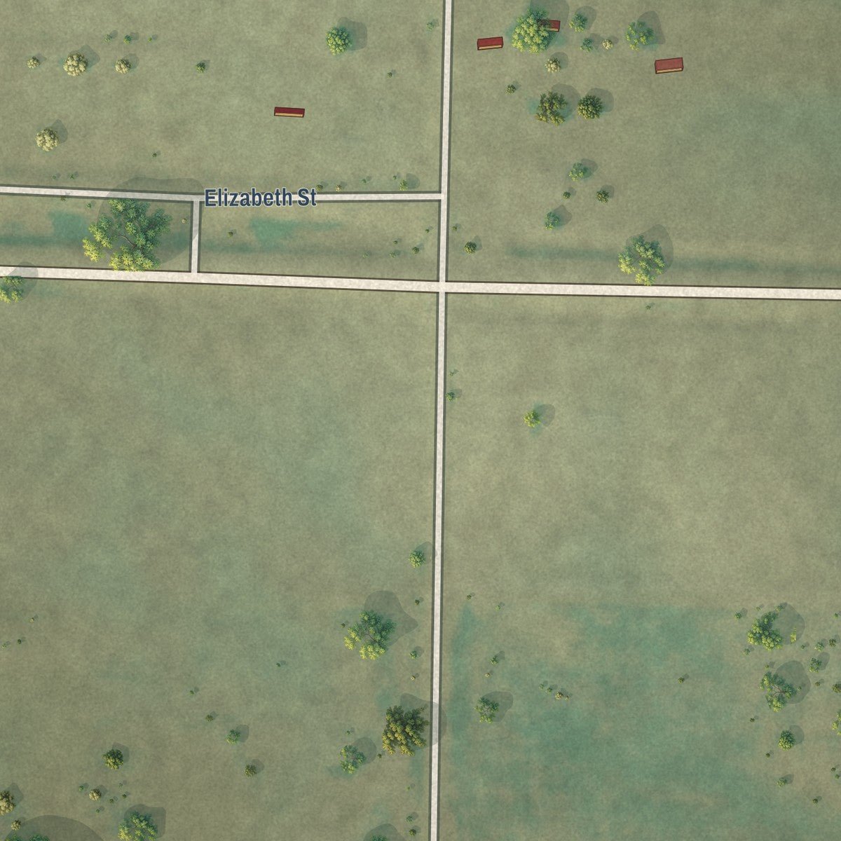 Second close-up of the map of Cottonwood, South Dakota print showing more streets and buildings