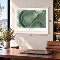 Coulter, Pennsylvania map, 18 x 24 inch print in a white frame in a home office