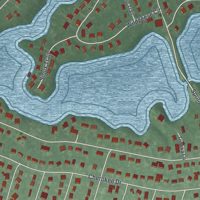 Second close-up of the map of Country Lake Estates, New Jersey print showing more streets and buildings