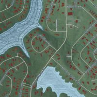 Second close-up of the map of Country Squire Lakes, Indiana print showing more streets and buildings