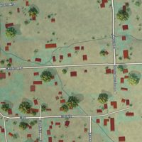 Second close-up of the map of Cove, Oregon print showing more streets and buildings