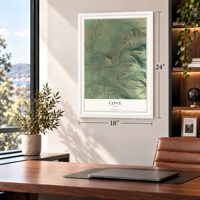 Cove, Utah map, 18 x 24 inch print in a white frame in a home office