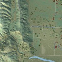 Second close-up of the map of Covelo, California print showing more streets and buildings