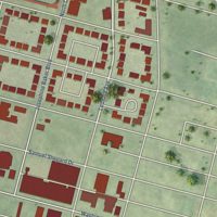 Second close-up of the map of Covenant Blu-Grand Center, Missouri print showing more streets and buildings