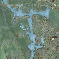 Second close-up of the map of Coventry, Rhode Island print showing more streets and buildings