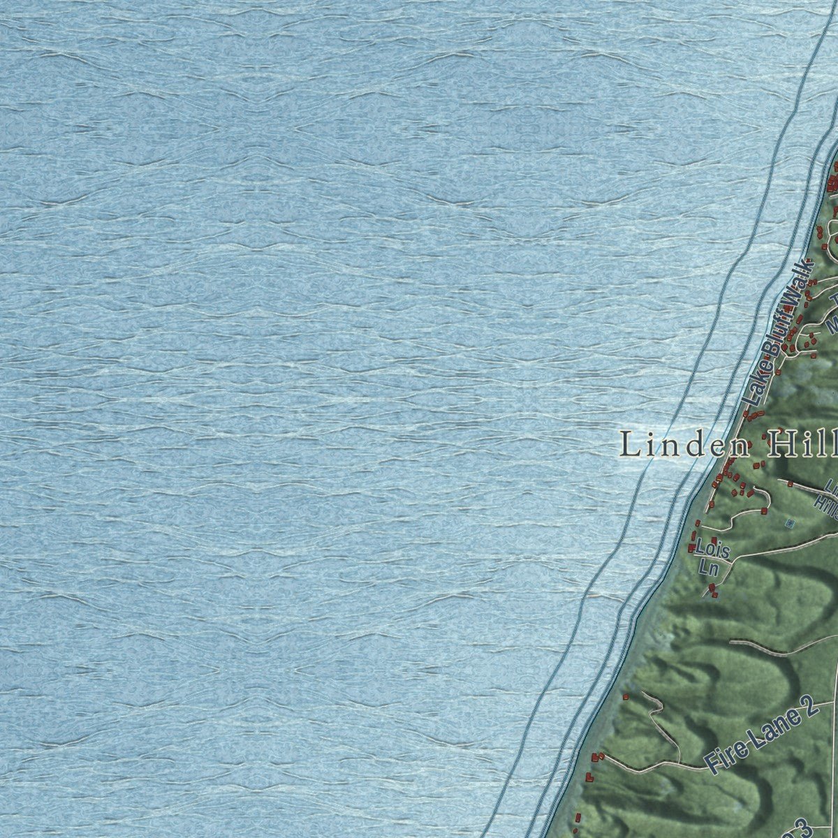 Second close-up of the map of Covert, Michigan print showing more streets and buildings
