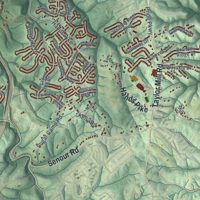 Second close-up of the map of Covington, Kentucky print showing more streets and buildings