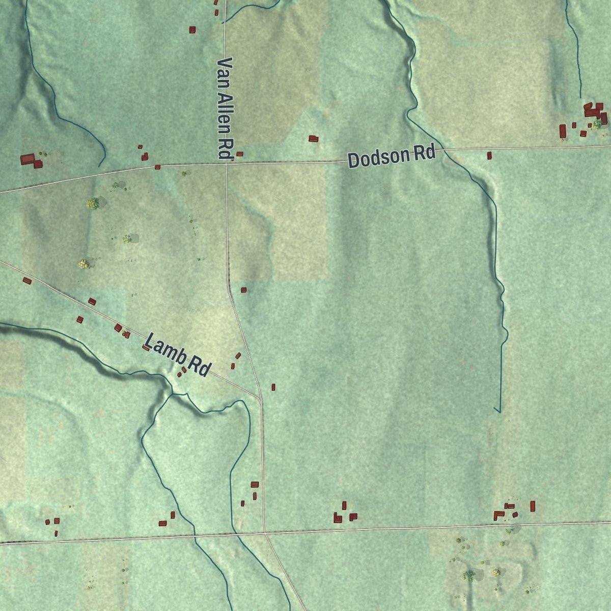 Second close-up of the map of Covington, New York print showing more streets and buildings