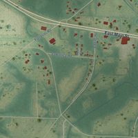Second close-up of the map of Cowarts, Alabama print showing more streets and buildings