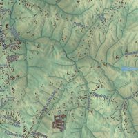 Second close-up of the map of Coxs Creek, Kentucky print showing more streets and buildings