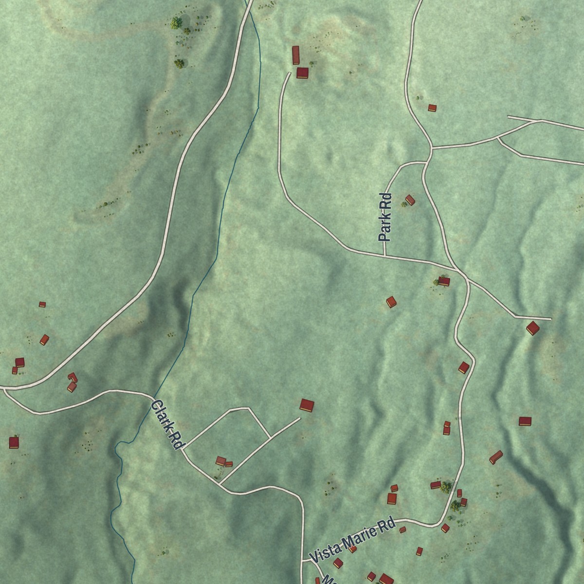 Second close-up of the map of Cragsmoor, New York print showing more streets and buildings