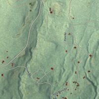 Second close-up of the map of Cragsmoor, New York print showing more streets and buildings