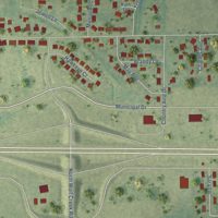 Second close-up of the map of Crainville, Illinois print showing more streets and buildings