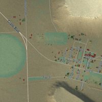 Second close-up of the map of Crane, Oregon print showing more streets and buildings