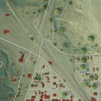 Second close-up of the map of Crawford, Nebraska print showing more streets and buildings