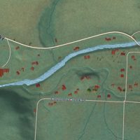 Second close-up of the map of Crawfordsville, Oregon print showing more streets and buildings