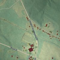 Second close-up of the map of Crawfordville, Georgia print showing more streets and buildings