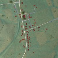 Second close-up of the map of Crayne, Kentucky print showing more streets and buildings
