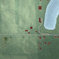 Second close-up of the map of Cree Lake, Indiana print showing more streets and buildings