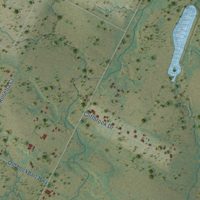 Second close-up of the map of Creedmoor, Texas print showing more streets and buildings
