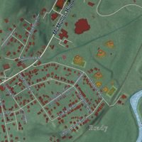 Second close-up of the map of Cresaptown, Maryland print showing more streets and buildings