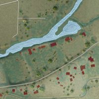 Second close-up of the map of Cressey, California print showing more streets and buildings