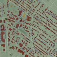 Second close-up of the map of Cresskill, New Jersey print showing more streets and buildings