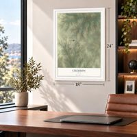 Cresson, Texas map, 18 x 24 inch print in a white frame in a home office