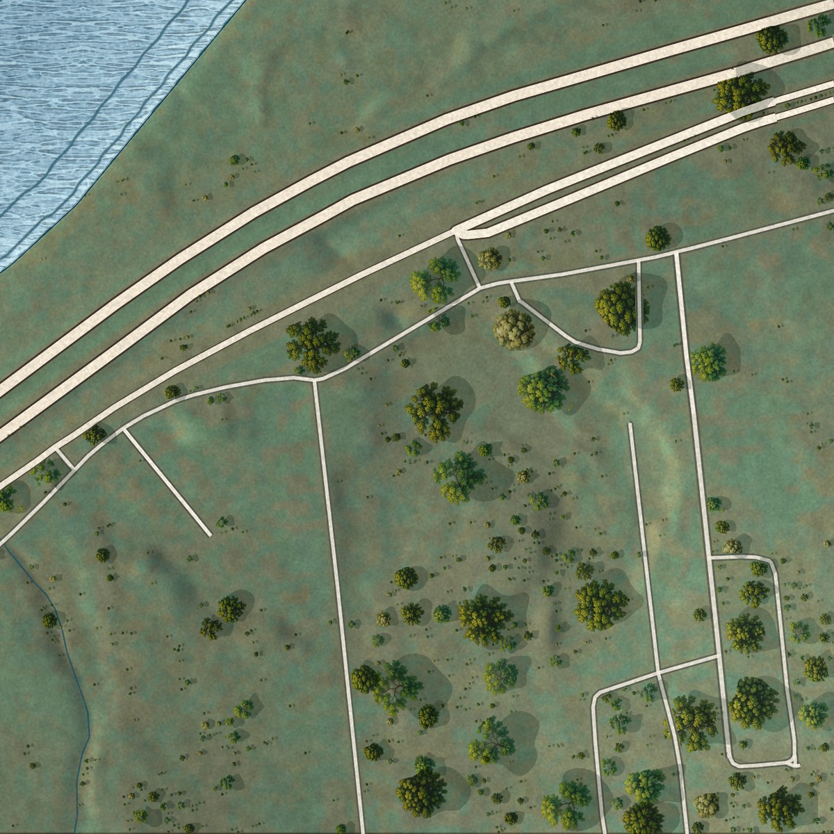 Second close-up of the map of Crest View Heights, New York print showing more streets and buildings