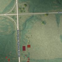 Second close-up of the map of Crestline, Kansas print showing more streets and buildings