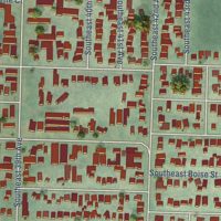Second close-up of the map of Creston-Kenilworth, Oregon print showing more streets and buildings