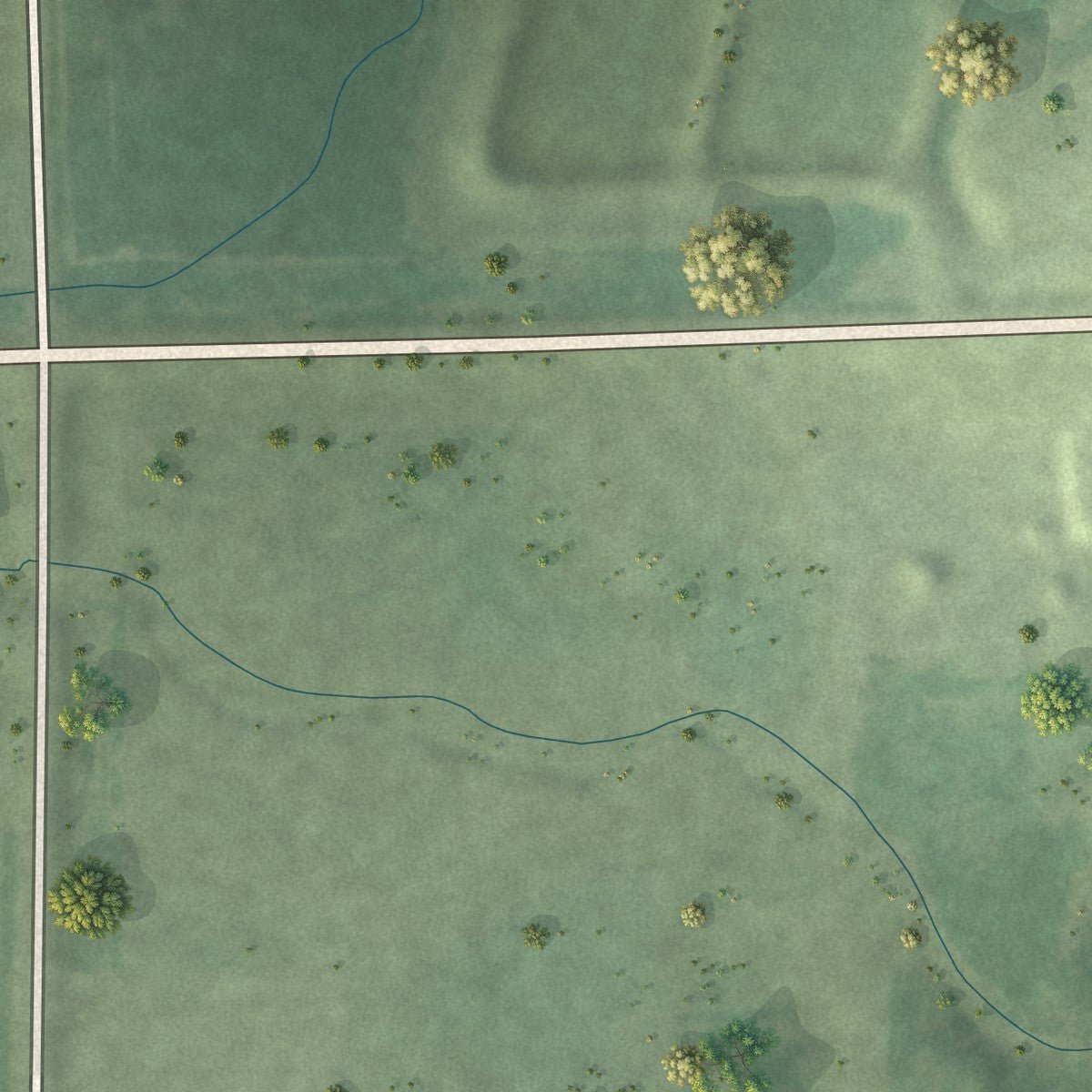 Second close-up of the map of Creston, Nebraska print showing more streets and buildings