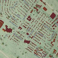 Second close-up of the map of Crestview, Virginia print showing more streets and buildings