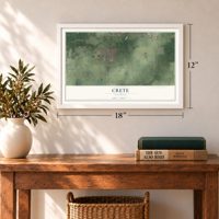 Crete, Illinois map, 12 x 18 inch print in a white frame in an entryway
